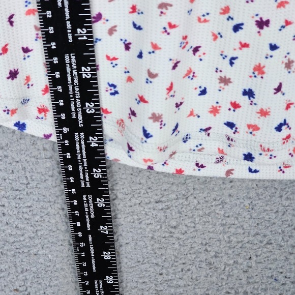 Rabbit Henley Shirt Women XS Foliage Waffle Knit Long Sleeve Pullover - Picture 4 of 11